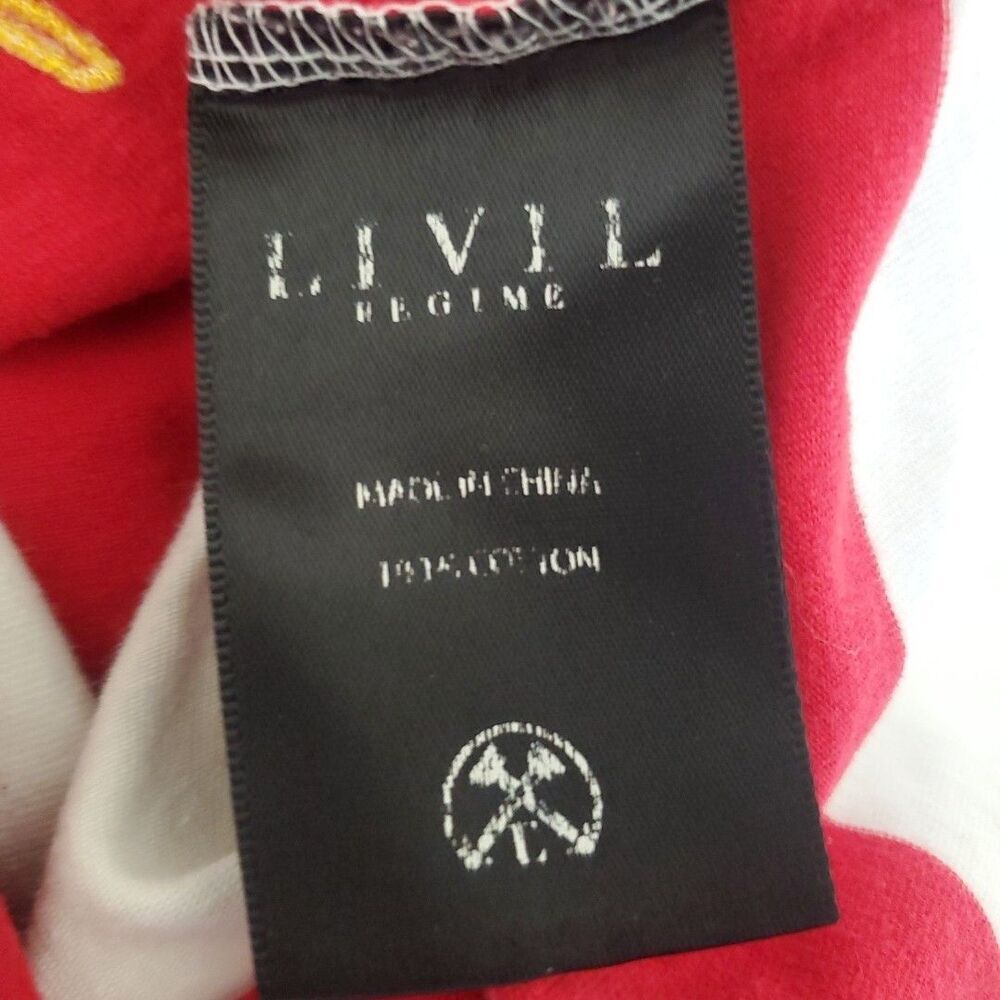 Civil Regime T-Shirt Product of the Poison Red Striped Size M Snake and Rose - Picture 13 of 14